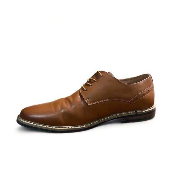 Decarsdz Mens Brown Leather Oxford Dress Shoes Size 44 / US 11, New - Picture 3 of 7